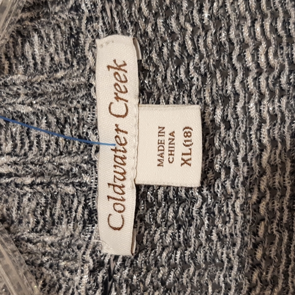 Women's Plus Size XL/18 Coldwater Creek Gray/Black/Silver Metallic Cardigan - Picture 3 of 10